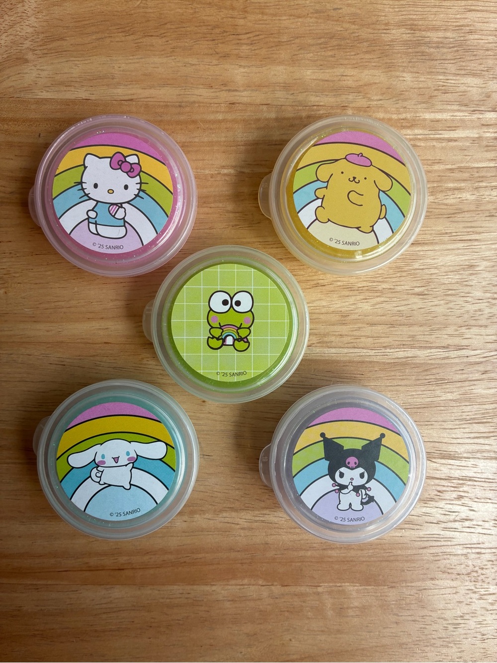 Sanrio Pastel Character Treat Containers - Pink Yellow Green Blue Lavender